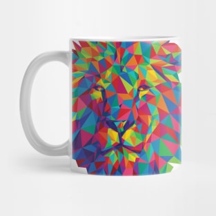 Rainbow Geometric Lion Art Mug